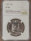 1963 Proof Franklin Silver Half Dollar 50C NGC PF68