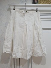 Mujer Patrizia Pepe Falda Blanco Lino 40/L/48 #C2HD