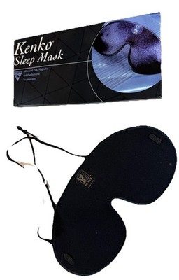 NIKKEN Magnetic Kenko Black Sleep Mask Nylon Adjustable Strap MK-2452 Vintage