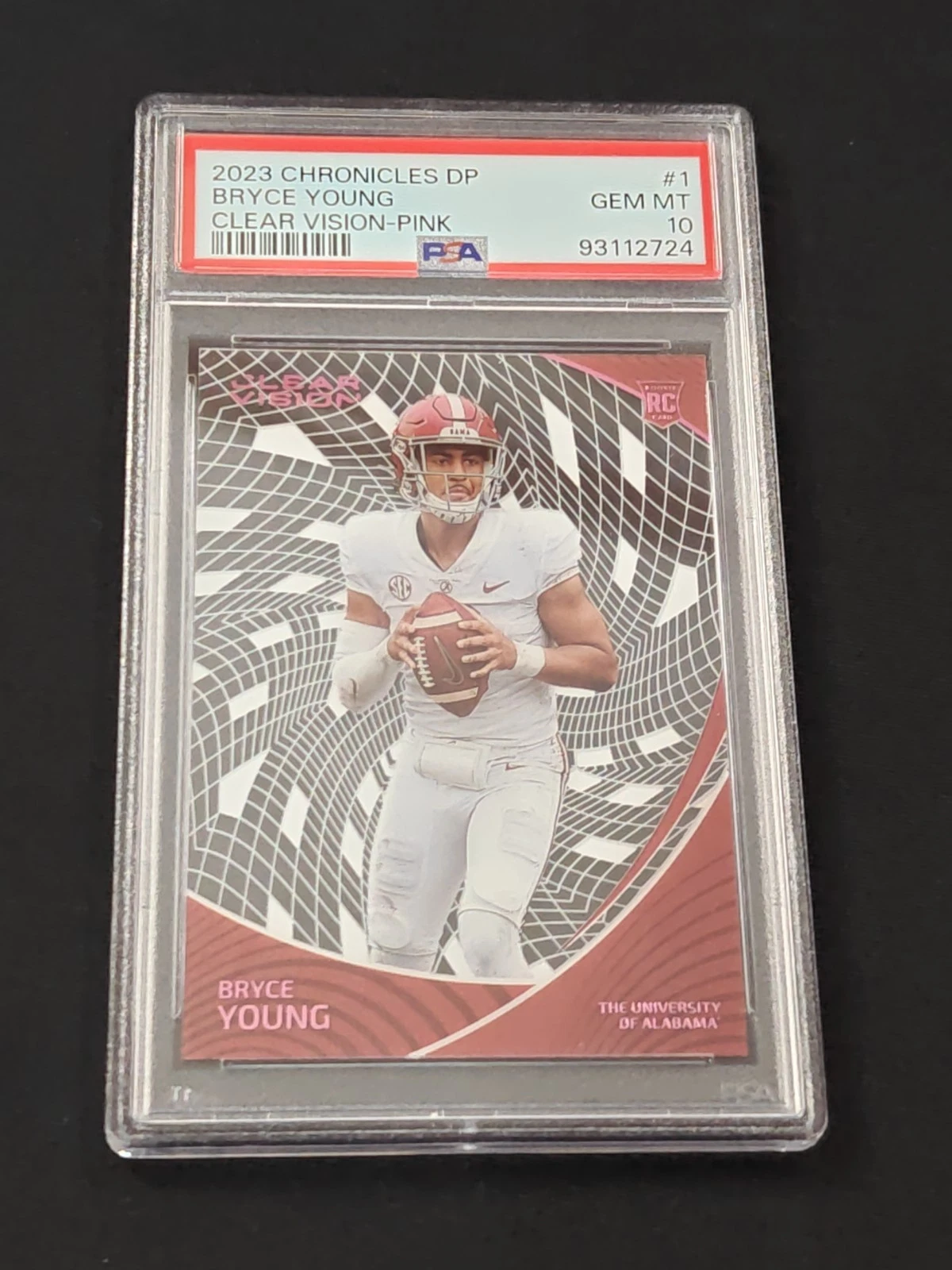 Bryce Young Panini Chronicles Draft Picks Clear Vision #1 Pink