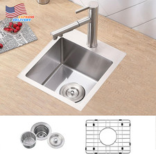 VCCUCINE Drop in Bar Sink 15X15 Inch Topmount RV Small Kitchen Sink