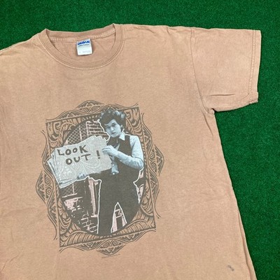 Vintage Bob Dylan Shirt Mens M Brown 2003 Subterranean Homesick Blues Promo Y2K