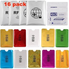 RFID Blocking Sleeves Set 10 Credit Card Protectors 4 Passport Sleeves