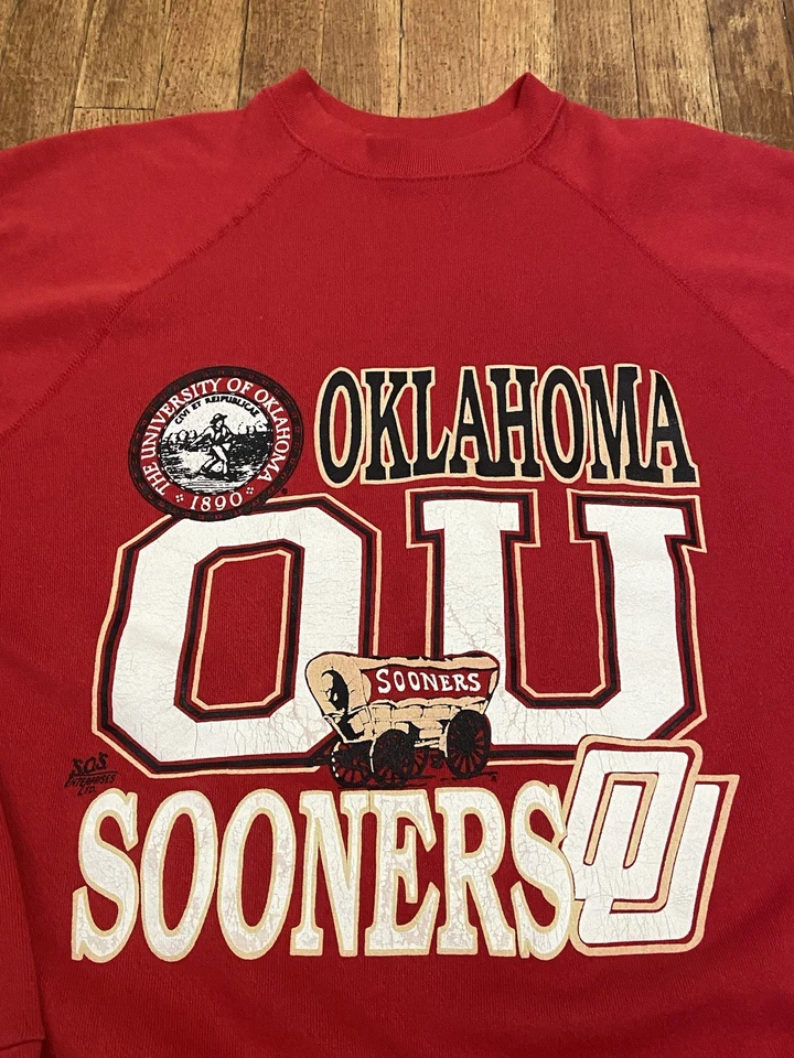 Sudadera De Colección Tultex Oklahoma University Sooners EE. UU. Logotipo Central Gráfico XL Foto 3 de 4