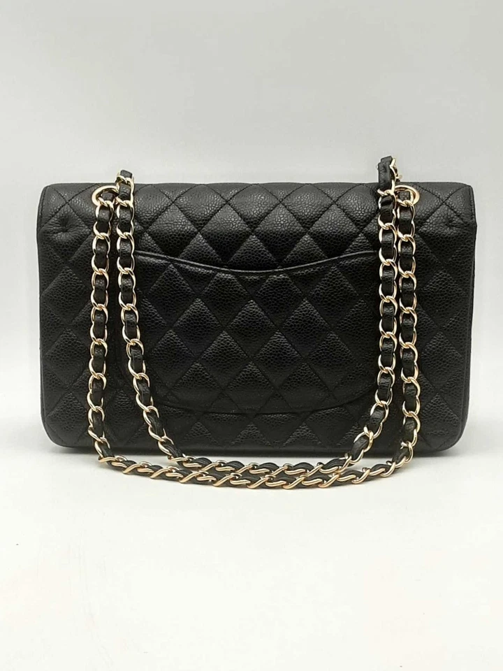 Chanel черный выстеганная икра классический двойной клапан наплечная сумка Sd0225wxxzsa - Изображение 2 из 4