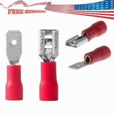 500/50PCS Vinyl Female Male 4.8mm Spade Terminal Insulated Wire Crimp Connectors