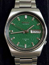 Seiko Automatic 17 Jewels Men’s Watch Green Texture Dial 6309 Japan