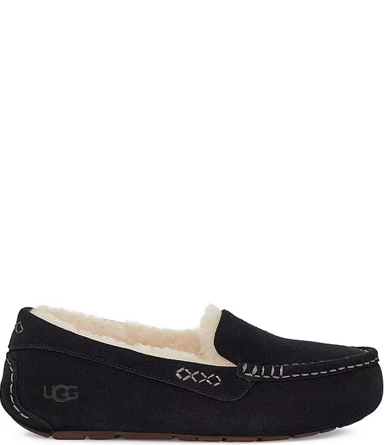 LO ÚLTIMO UGG MUJER Ansley Zapatillas Mocasín Forradas de Lana Gamuza Resistentes al Agua, Negras Foto 2 de 4