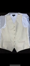 Cream Stripe Jean Yves Waistcoat New with Tags , Size Medium