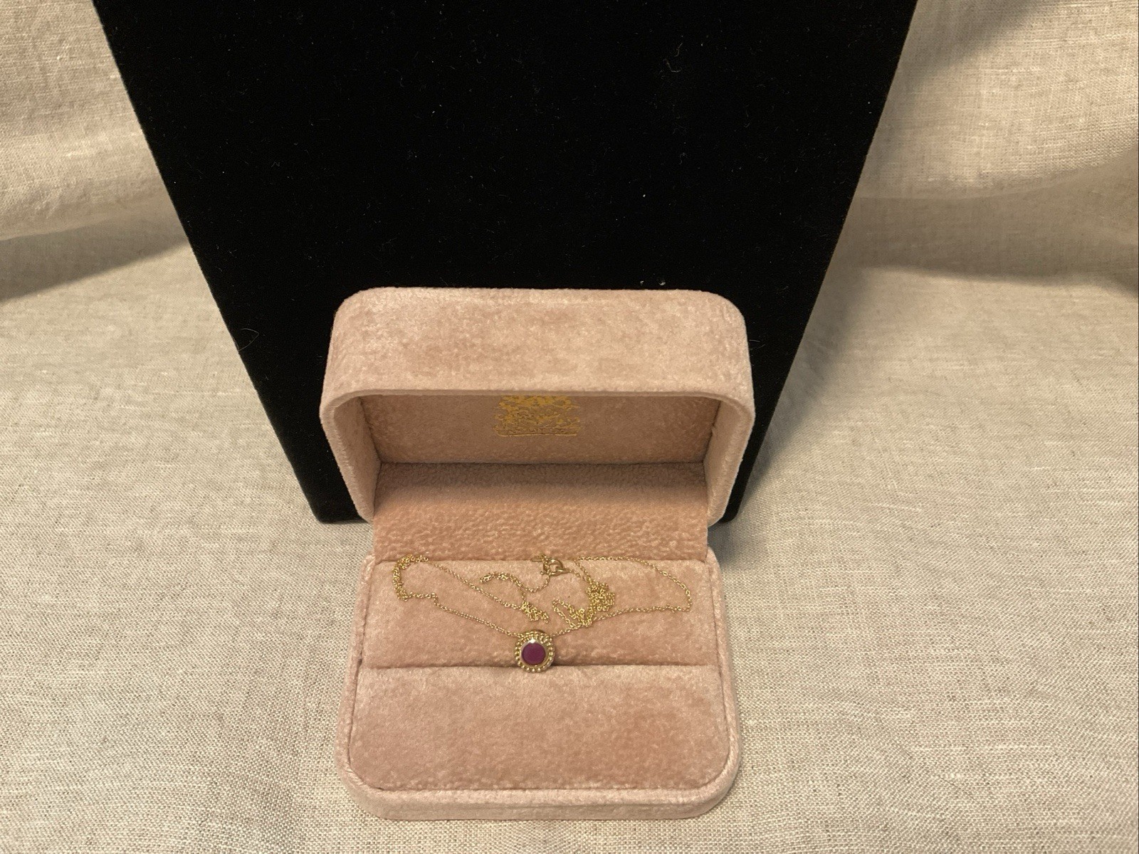 10K Bezel Set Solitaire Ruby Necklace - image 3