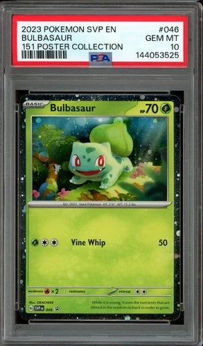 Pokemon TCG Scarlet Violet 151 Poster #046 Bulbasaur Cosmos Promo PSA 10