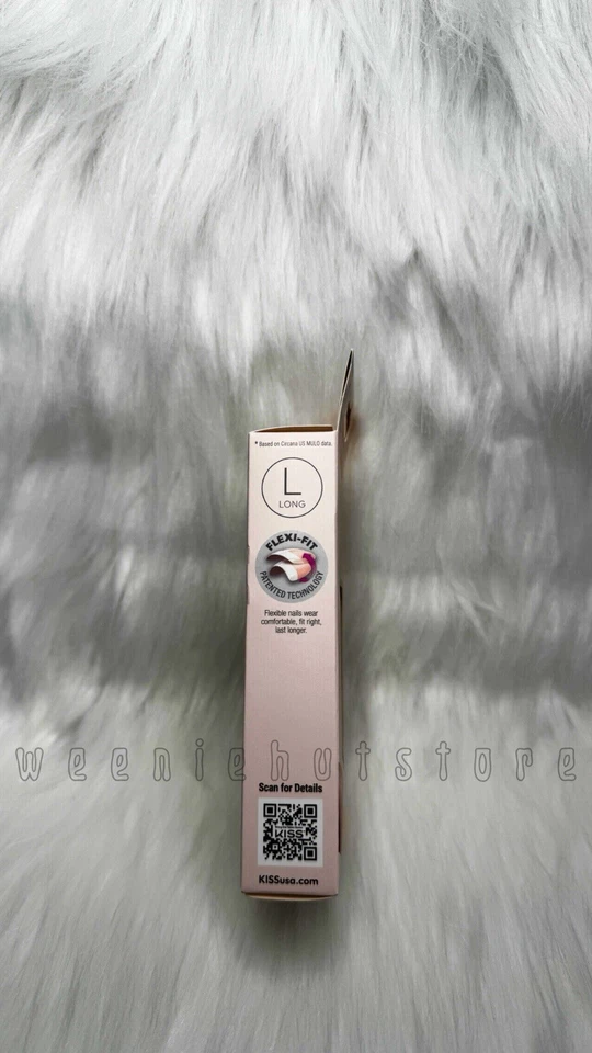 KISS Long Acrylic Nude Pink French Press On Nails - BNIB NEW SNF01 3 Pack Lot - image 2 of 3