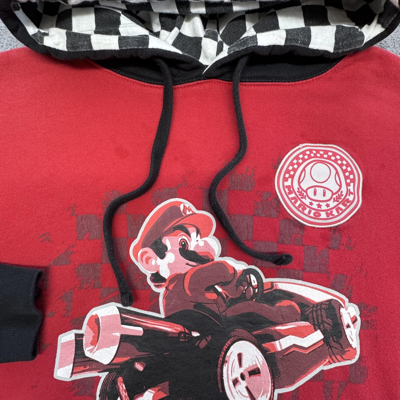 Super Nintendo World Hoodie Mens S Red Pullover Hooded Lined Pockets Mario
