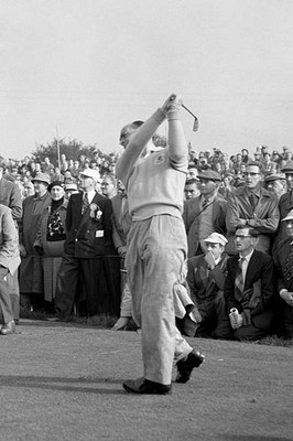 Great Britain Eric Brown drives from the third tee 1950s Historic Old Photo 1