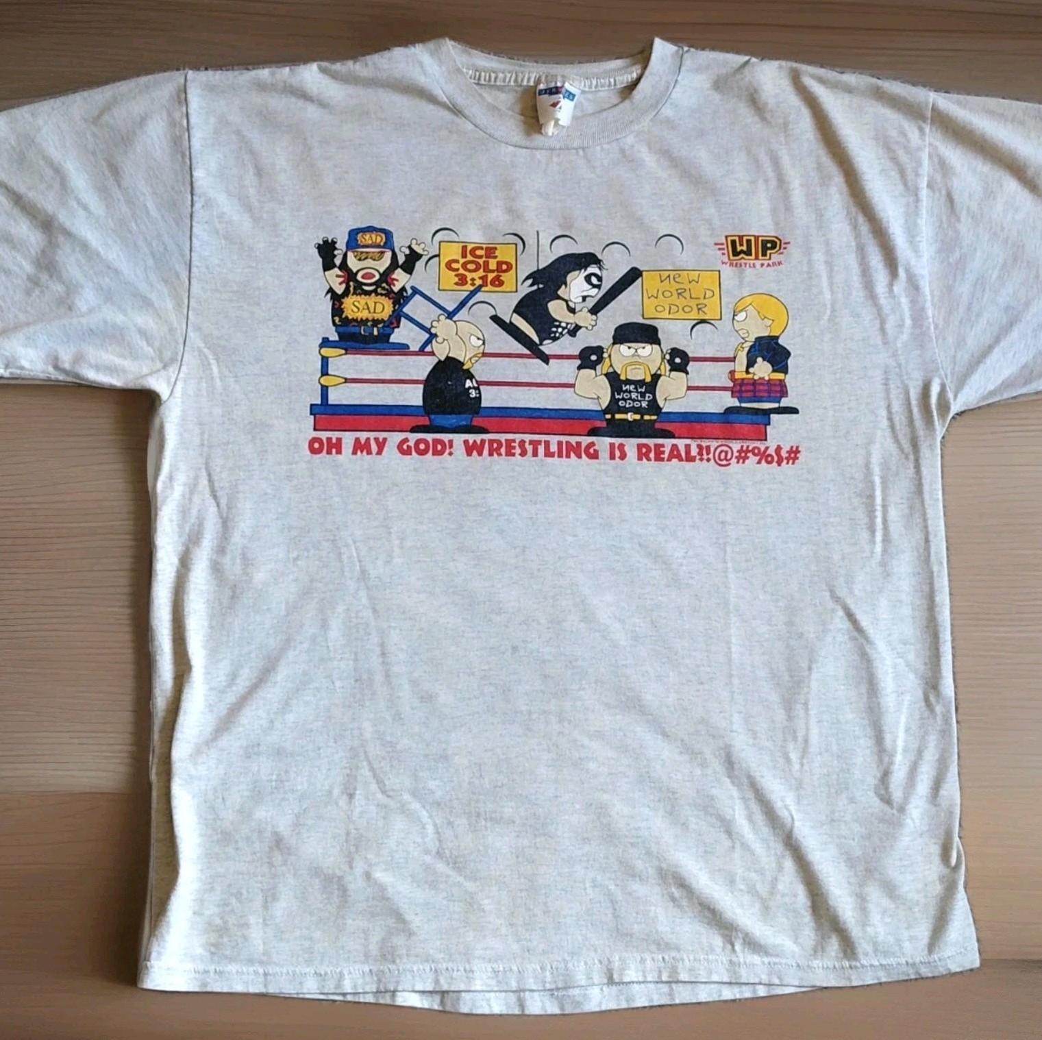 RARE South Park WWE WWF T Shirt  Wrestle Parody CM Punk, Stone Cold, Undertaker
