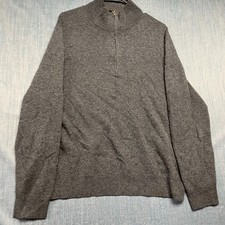 Polo Ralph Lauren Men's Sweater Size L Charcoal Gray 1/4 Zip Pullover Mock Neck