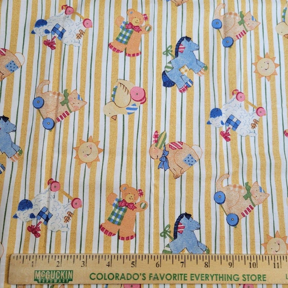 Toy Chest Animal Toss Fabric 2 yd x44" Bears Horse Quilt Sewing DIY Susan Winget - Image 2 of 4