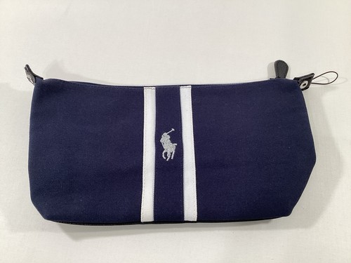 Polo Ralph Lauren Navy Blue Travel Pouch Toiletry Kit Bag W9” x H6.5” x D4” NWOT