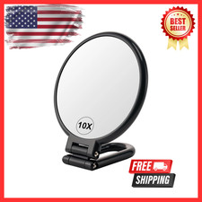 1X/10X Magnifying Handheld Mirror Double Sided, Foldable Travel Makeup Mirror, A