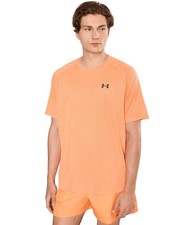 Under Armour Mens Tech Textured Short Sleeve T-Shirt Orange Bloc/Castlerock