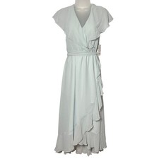 Show Me Your Mumu Weddings Jess Ruffle Midi Dress Icy Blue Chiffon S m Fairy