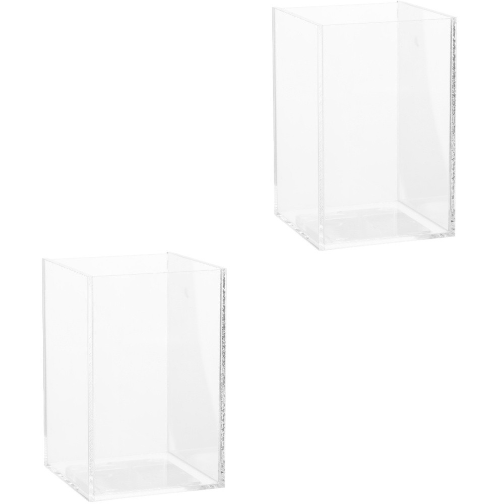 2-Pack Clear Acrylic Betta Fish Tank Bowls for Office or Desktop