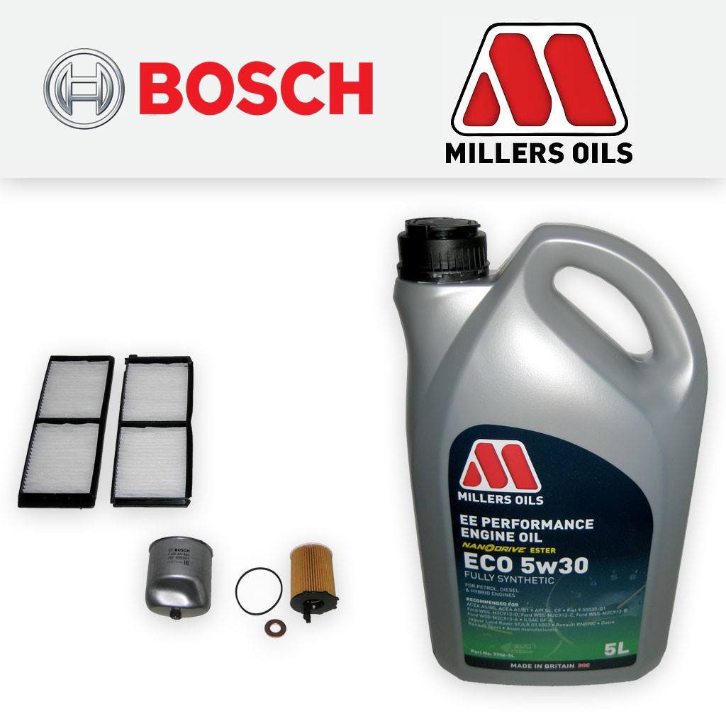 SERVICE KIT for MAZDA 2 1.6 MZ-CD DIESEL OIL FUEL CABIN FILTERS +ECO OIL (10-14)