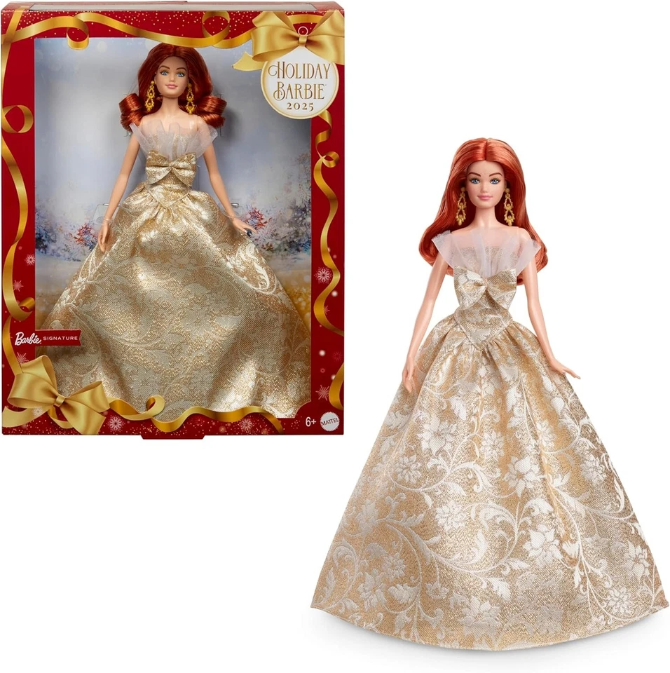 Poupée Barbie Signature Joyeux Noël 2025 rousse - Mattel - Photo 1/4