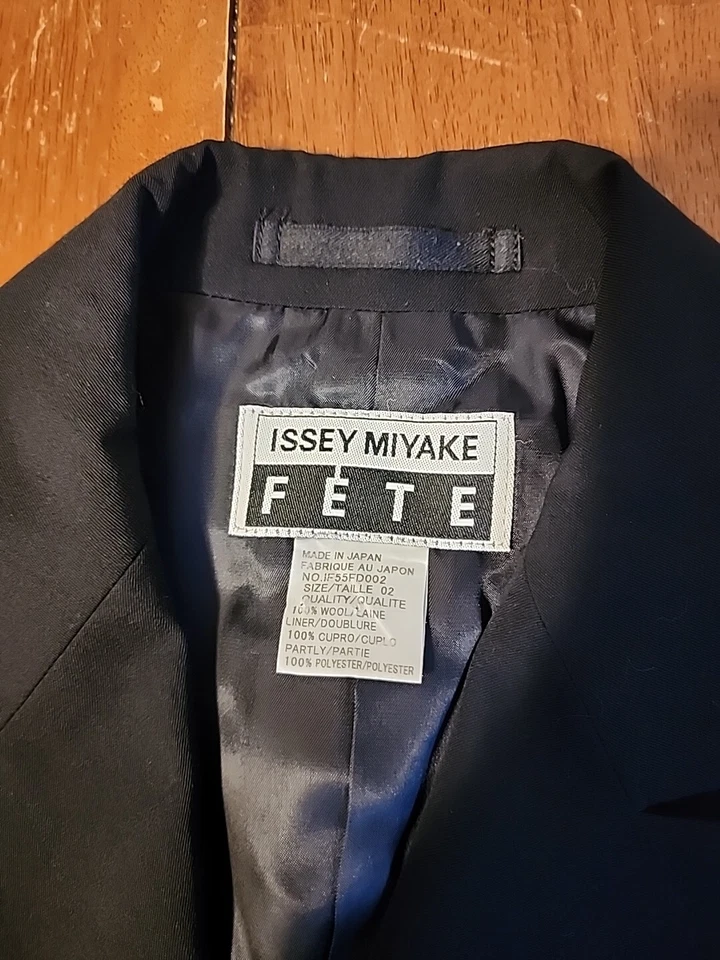 Vintage Issey Miyake FETE Black Wool Womens Jacket, Size 2/XS Made In Japan 80's - Image 2 of 4