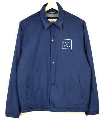 HOLLISTER Jacke Herren L (LARGE) Gepolstert Druckknöpfe Kurz Leicht