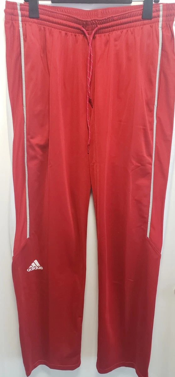 MENS ADIDAS RED WHITE STRIPE ANKLE ZIP TRACK JOGGING PANTS LARGE | eBay