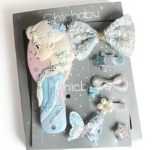 Frozen Girls Hair Accessories Gift Set Hair Bands Hair Clips Hair Comb Bow