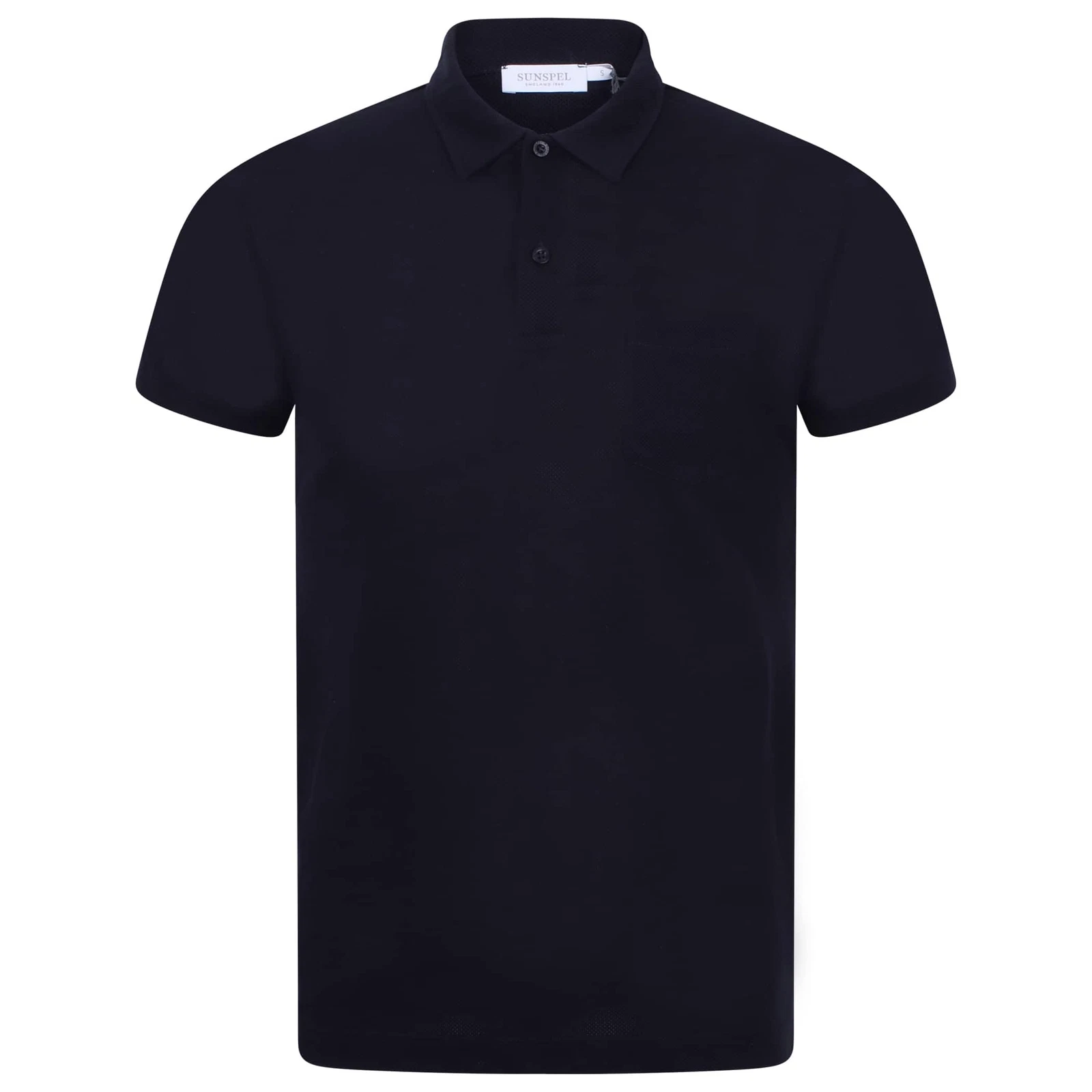 Sunspel Riviera Short Sleeve Polo Shirt | Navy | S, M, L, XL, XXL, 3XL