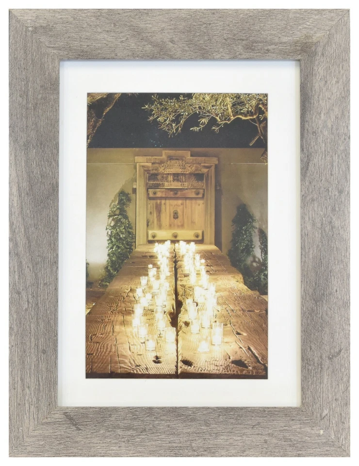 5 x 7 Picture Photo Frame Black, Gray or White Glass 4 x 6 Mat Wall Desk Mount - Image 2 of 4