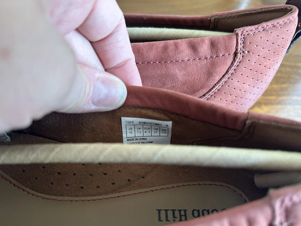Mocasines planos Cobb Hill para mujer sin cordones 10 M rojos oxidados gamuza punta cerrada NUEVO Foto 2 de 4