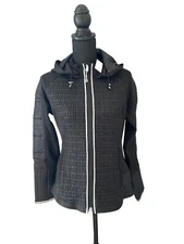 Goode Rider Equestrian Jacket Large Sporty Black Quilted Water Repellent NWT