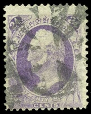 US # 153  24¢ Scott, Fine Used, reperfed at bottom