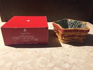 Longaberger 2000 Red "Twinkle Twinkle" Tree Trimming Basket Combo