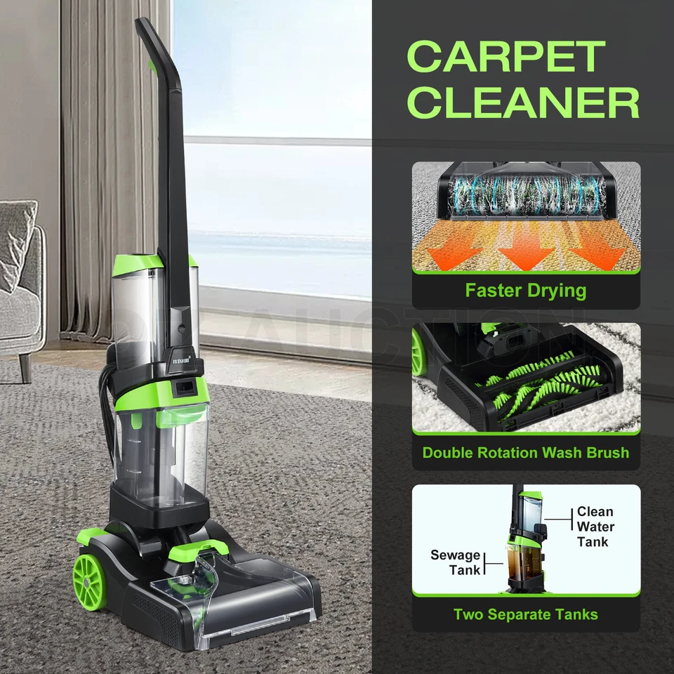Carpet Cleaner Rug Professional Portable Vacuum Cleaning Machine w/ 2 Tank
