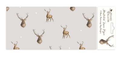 Wrendale Geschenkpapier Geschenkpapier Seidenhirsch Weihnachten x 4 gefaltete Blätter/Packung KOSTENLOSER VERSAND