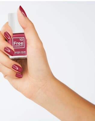 10 Free Chemistry- Clean Nail Color ''Bell Vine'' Deep Magenta FULL SIZE VEGAN