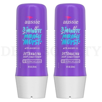 Aussie 3 Minute Miracle Moist Detangling Deep Conditioner 8oz Lot of 2