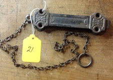  21 VICTORIAN CAST IRON DOOR SPRING LATCH WITH 23" CHAIN