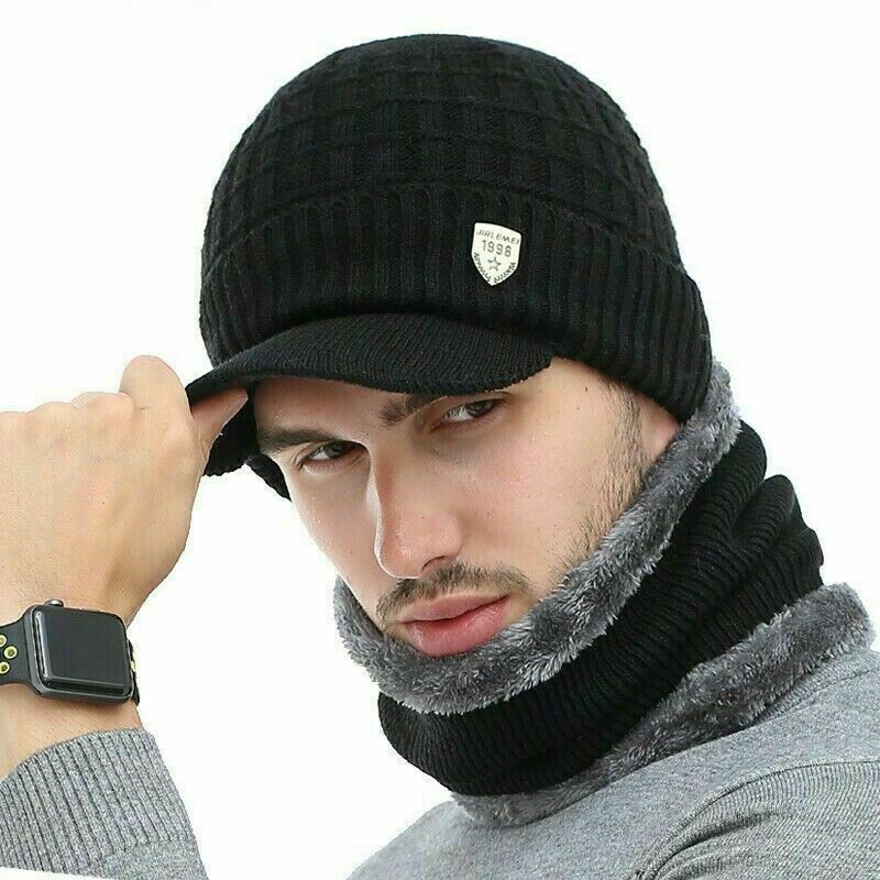 sla bedelaar Geheugen Winter Hats for Men Skullies Beanie Hat Winter Cap Men's Wool Scarf Cap |  eBay