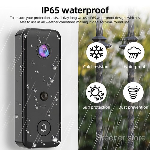 Wireless 2.4G WiFi Video Doorbell Camera with Chime Ringer PIR Human Detect - Picture 5 of 11