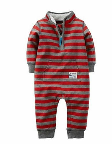 Carter's Baby Boys' Terry Red Stripe Coverall Airplane Tours Jumpsuit, 6M - 第 1/1 張圖片