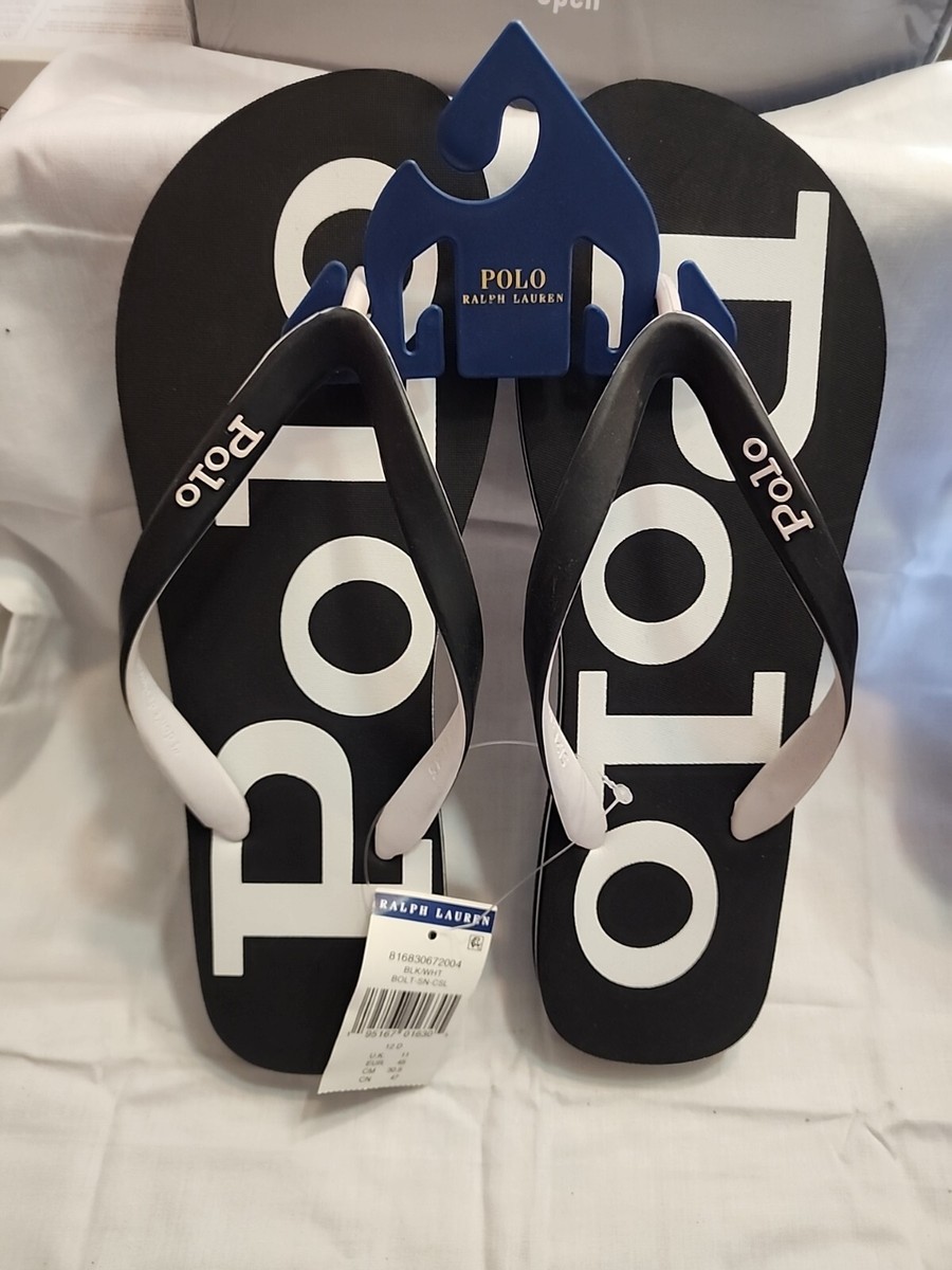 POLO RALPH LAUREN BOLT LOGO FLIP-FLOP トングサンダル POLO RALPH LAUREN Black/White BOLT SIGNATURE LOGO THONG FLIP
