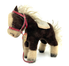 Steiff Ferdy Play Horse 1960s w Composite Pack Sack Mohair 18cm 7in ID Chest Tag