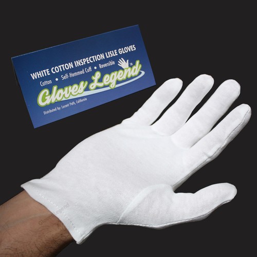 6 Pairs (12 Gloves) 100% Cotton White Coin Jewelry Silver Inspection Gloves - M - Picture 11 of 12