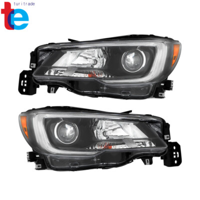 Right+Left Headlight For 2018-2019 Subaru Outback/Legacy Halogen Black Housing